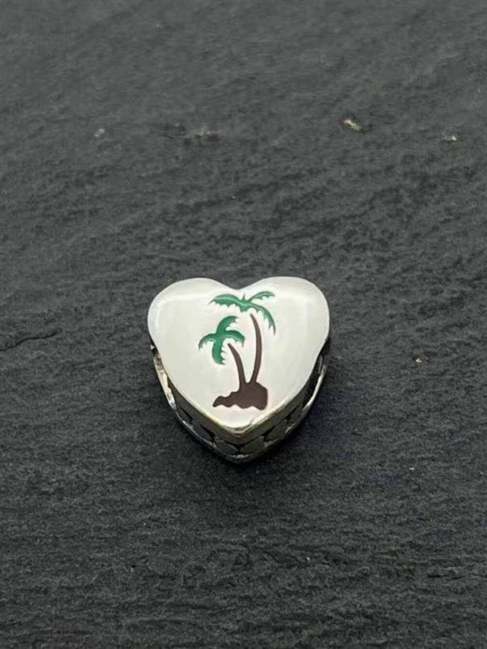Pandora Florida Exclusive Heart Charm Sterling Silver Jewelry